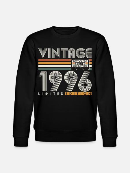 Prezent urodzinowy Vintage Vintage Retro z 1996 roku - Ekologiczna bluza unisex Stanley/Stella CHANGER - czarny