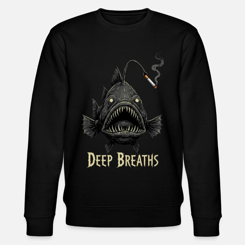 Tief durchatmen Zigarette Anglerfisch - Stanley/Stella Unisex Bio-Sweatshirt CHANGER  - Schwarz
