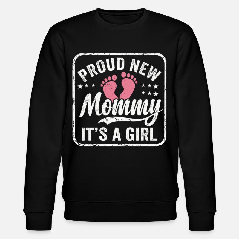 Werdende Mama & Mutter, Geburt Tochter Mädchen - Stanley/Stella Unisex Bio-Sweatshirt CHANGER  - Schwarz