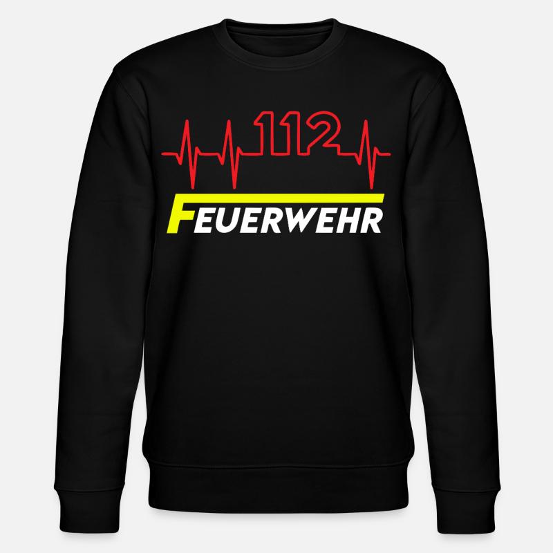 Feuewehr 112 - Stanley/Stella Unisex Bio-Sweatshirt CHANGER  - Schwarz