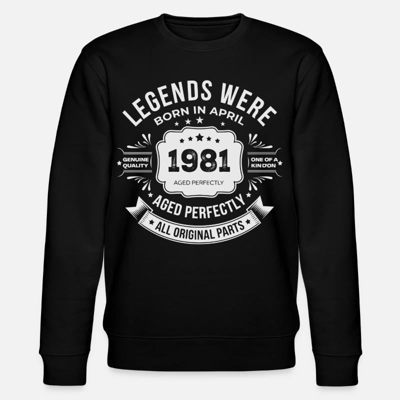 Cadeau Anniversaire Avril 1981 - Sweat bio CHANGER Stanley/Stella Unisexe - noir