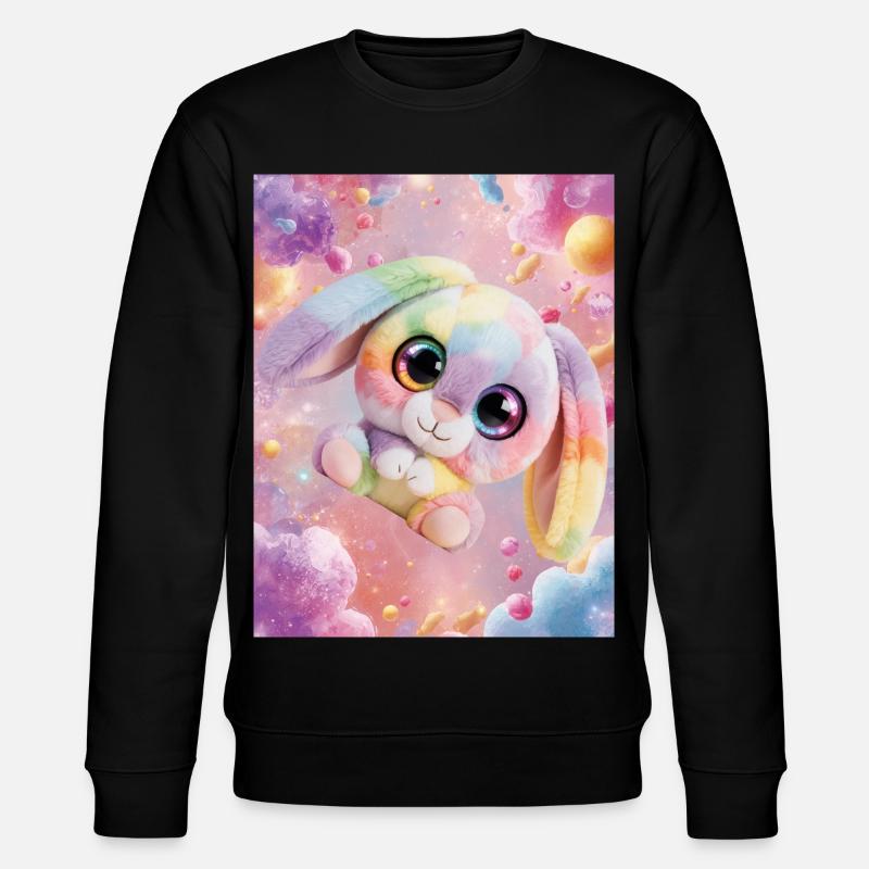 Regenbogen Kuschelhase im Zauberraum - Stanley/Stella Unisex Bio-Sweatshirt CHANGER - Schwarz