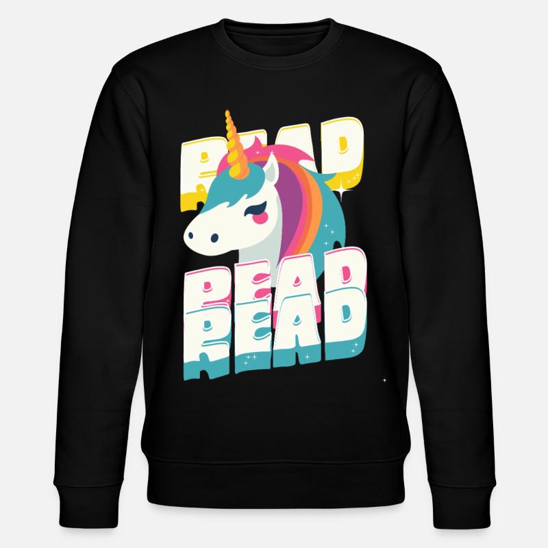3x_Read - Unicorn - Stanley/Stella Unisex Bio-Sweatshirt CHANGER  - Schwarz