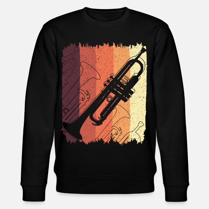 Trumpet Graffiti on Sunset Stripes - Stanley/Stella CHANGER Unisex Organic Sweatshirt - black