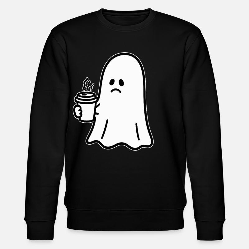 Geist Kaffee Halloween Süßes oder Saures - Stanley/Stella Unisex Bio-Sweatshirt CHANGER  - Schwarz