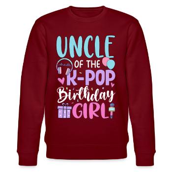 Uncle Of The K Pop Birthday Girl - Stanley/Stella Unisex Bio-Sweatshirt CHANGER  - Burgunderrot - Vorne - Nik (191cm) & Marisol (170cm)