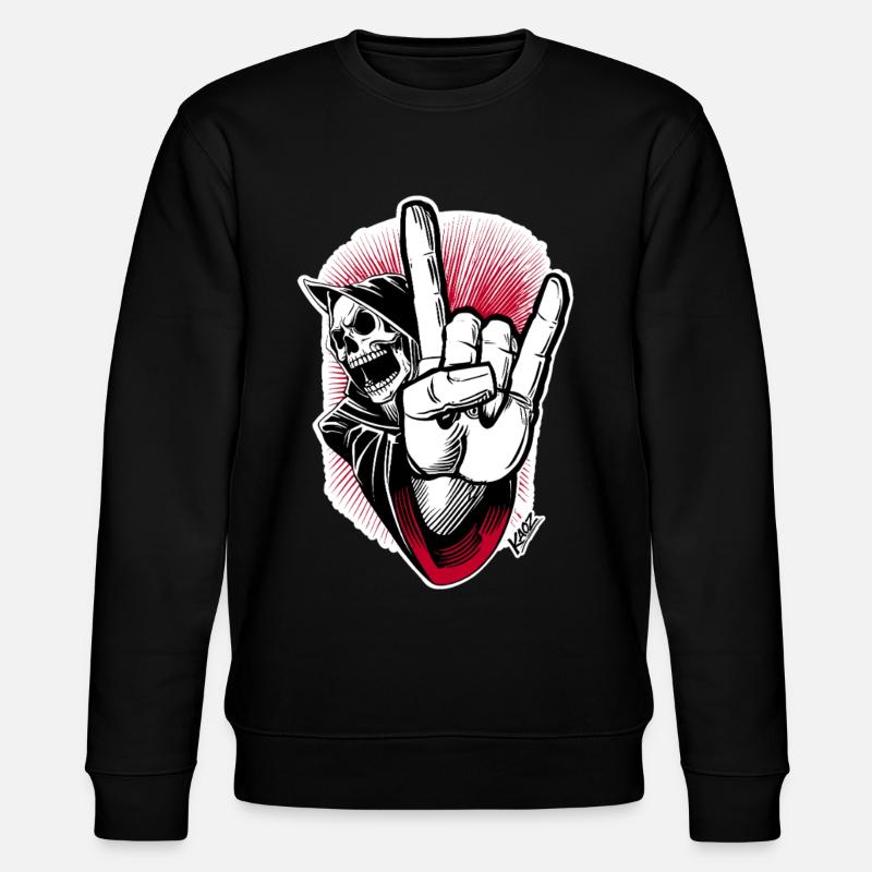Skelett Rock-Hand Illustration - Stanley/Stella Unisex Bio-Sweatshirt CHANGER  - Schwarz
