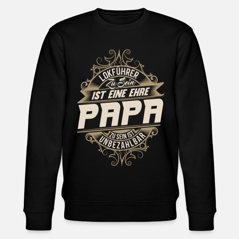Lokführer Papa - Stanley/Stella Unisex Bio-Sweatshirt CHANGER  - Schwarz