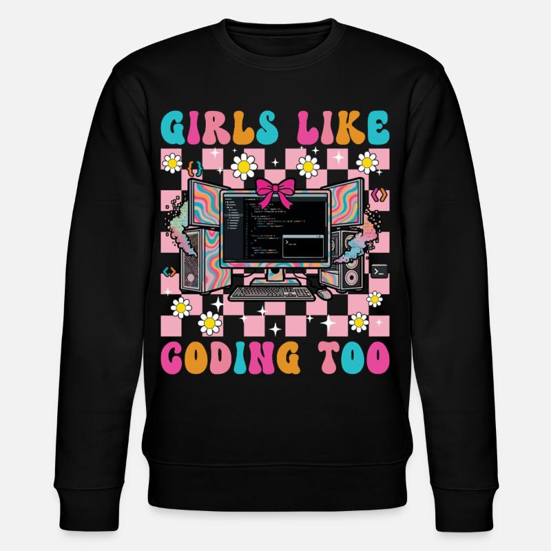 Mädchen programmieren auch gerne für Frauen. - Stanley/Stella Unisex Bio-Sweatshirt CHANGER  - Schwarz
