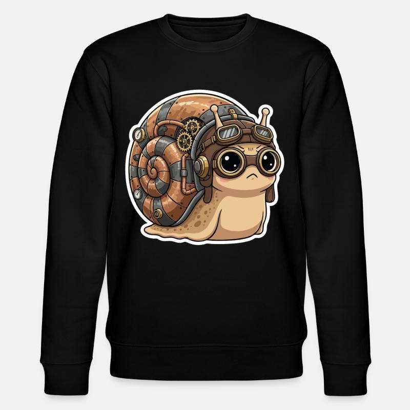 Snail Aviator Steampunk Shell Copper - Stanley/Stella Unisex Bio-Sweatshirt CHANGER  - Schwarz