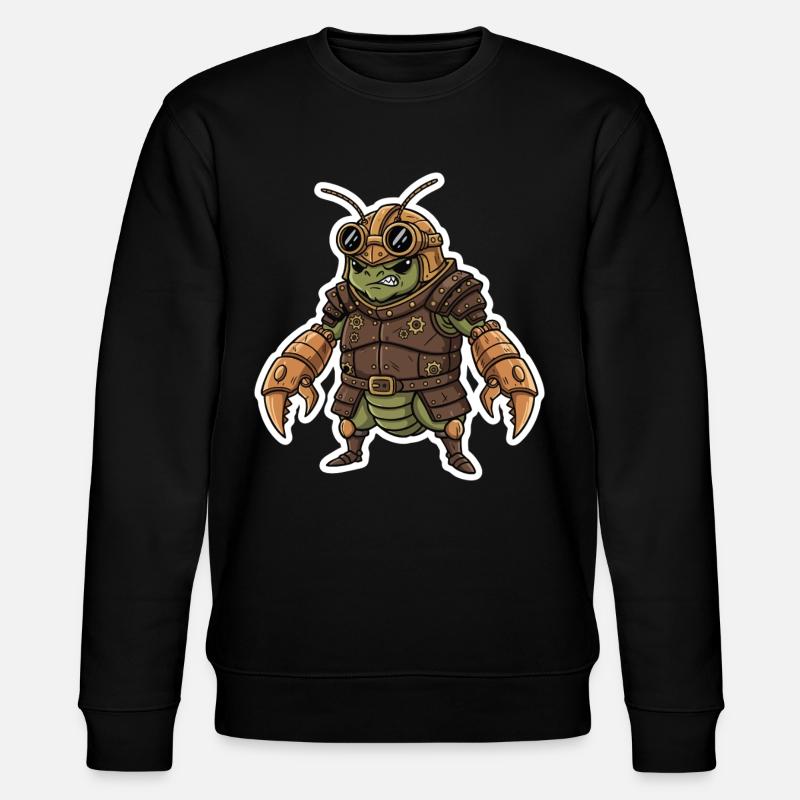 Steampunk-Krieger, gepanzerte Gottesanbeterin - Stanley/Stella Unisex Bio-Sweatshirt CHANGER  - Schwarz