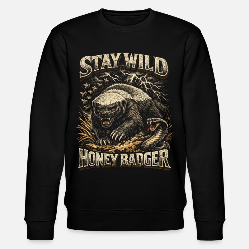 Honigdachs Honey Badger Tier - Stanley/Stella Unisex Bio-Sweatshirt CHANGER  - Schwarz