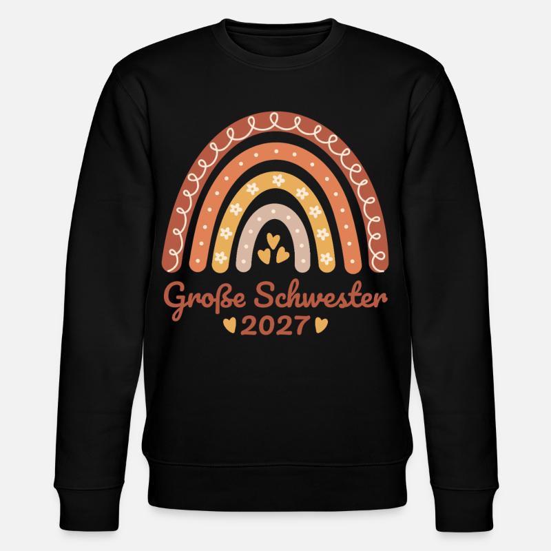 Große Schwester 2027 Boho Regenbogen - Stanley/Stella Unisex Bio-Sweatshirt CHANGER - Schwarz