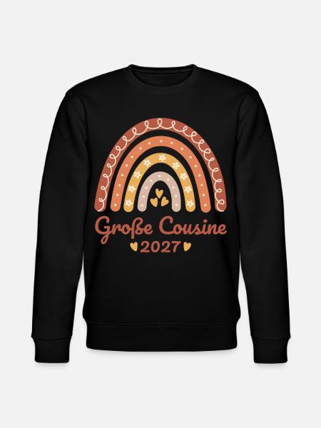 Große Cousine 2027 Boho Regenbogen - Stanley/Stella Unisex Bio-Sweatshirt CHANGER  - Schwarz