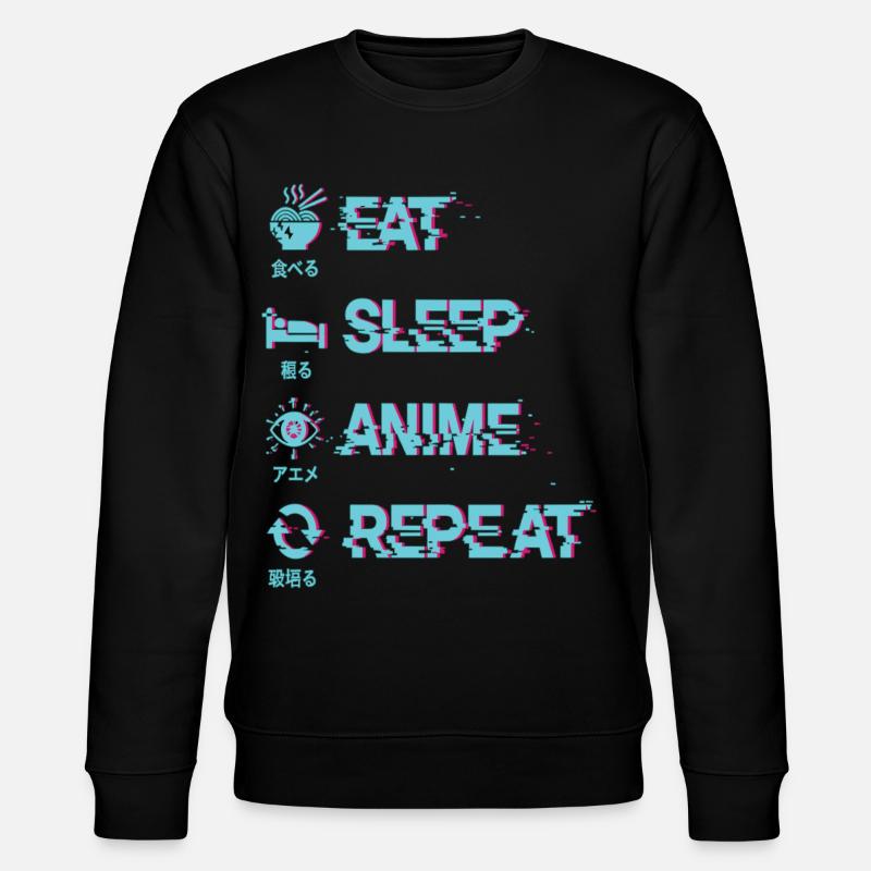 MANGER DORMIR ANIME RÉPÉTER - Sweat bio CHANGER Stanley/Stella Unisexe - noir
