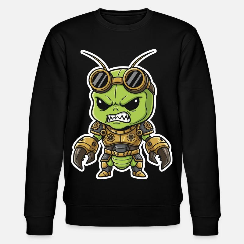 Alien Steampunk Krieger Rüstungsmessing - Stanley/Stella Unisex Bio-Sweatshirt CHANGER  - Schwarz