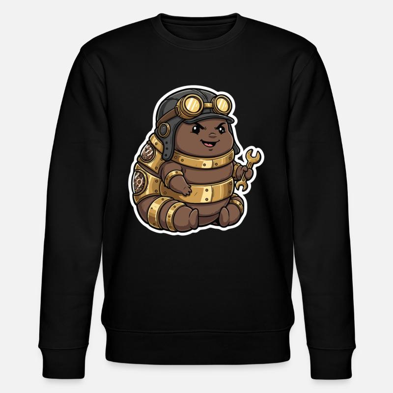 Steampunk Engineer Engineer Brass Crawler - Stanley/Stella CHANGER Unisex Organic Sweatshirt - black