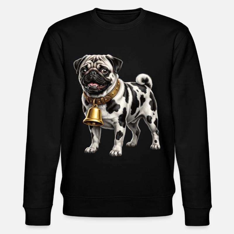 Lustiger gemischter Hund-Kuh-Mops - Stanley/Stella Unisex Bio-Sweatshirt CHANGER  - Schwarz