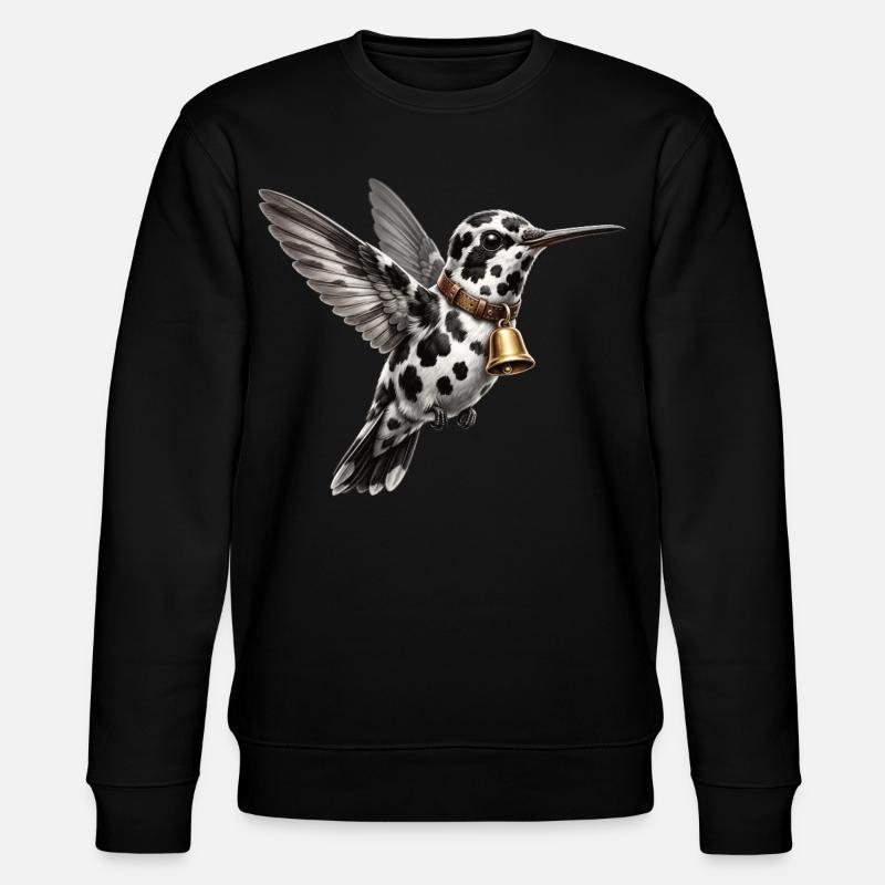 Lustiges gemischtes Kolibri-Kuh-Muster - Stanley/Stella Unisex Bio-Sweatshirt CHANGER  - Schwarz