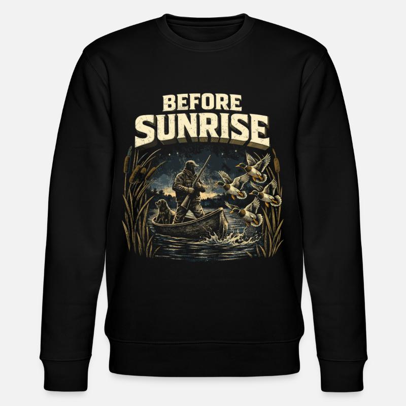 Duck Hunt Before Sunrise - Stanley/Stella CHANGER Unisex Organic Sweatshirt - black