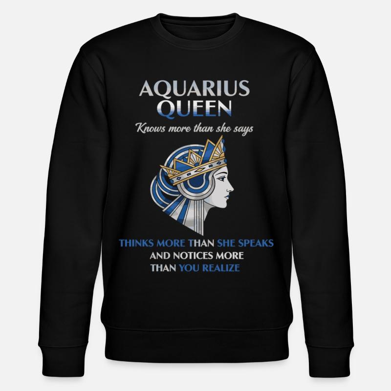 Aquarius Queen Sternzeichen Wassermann - Stanley/Stella Unisex Bio-Sweatshirt CHANGER  - Schwarz