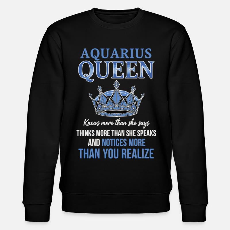 Aquarius Queen Sternzeichen Wassermann - Stanley/Stella Unisex Bio-Sweatshirt CHANGER  - Schwarz