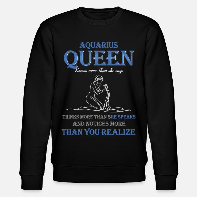 Aquarius Queen Sternzeichen Wassermann - Stanley/Stella Unisex Bio-Sweatshirt CHANGER  - Schwarz
