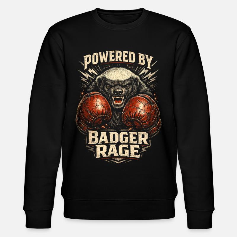 Honigdachs Honey Badger Tier - Stanley/Stella Unisex Bio-Sweatshirt CHANGER  - Schwarz