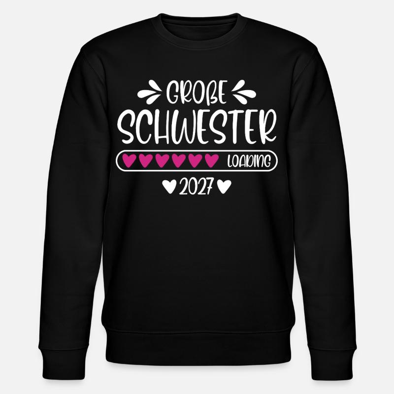 Große Schwester 2027 loading - Stanley/Stella Unisex Bio-Sweatshirt CHANGER  - Schwarz