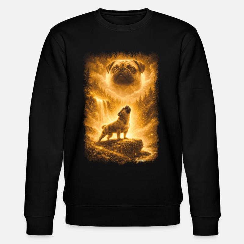 Mops, Mond - Stanley/Stella Unisex Bio-Sweatshirt CHANGER  - Schwarz