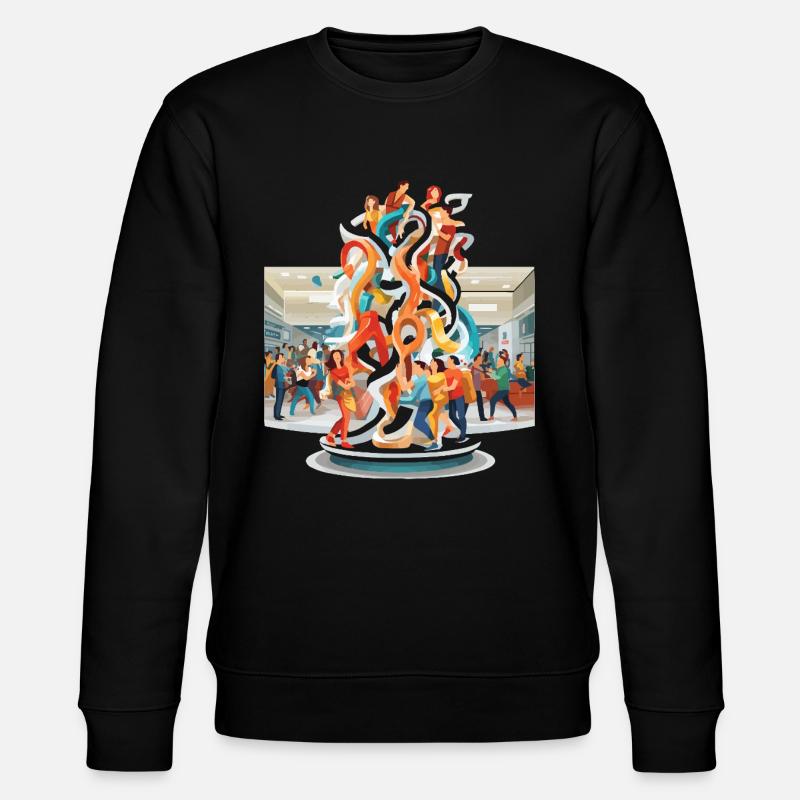 Farbwirbel Begegnungen Skulptur - Stanley/Stella Unisex Bio-Sweatshirt CHANGER  - Schwarz