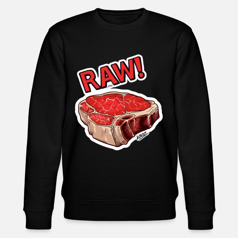 Dessin animé Steak - Sweat bio CHANGER Stanley/Stella Unisexe - noir