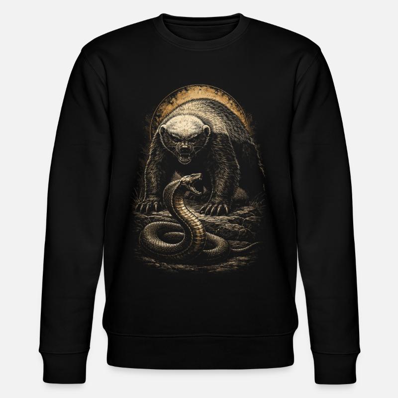 Honigdachs Honey Badger Tier - Stanley/Stella Unisex Bio-Sweatshirt CHANGER  - Schwarz