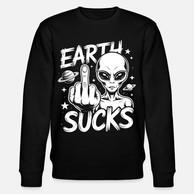 Alien Stinkefinger - Stanley/Stella Unisex Bio-Sweatshirt CHANGER  - Schwarz