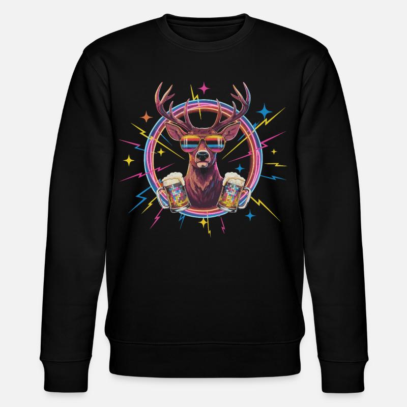 Bière disco Retro Deer - Sweat bio CHANGER Stanley/Stella Unisexe - noir
