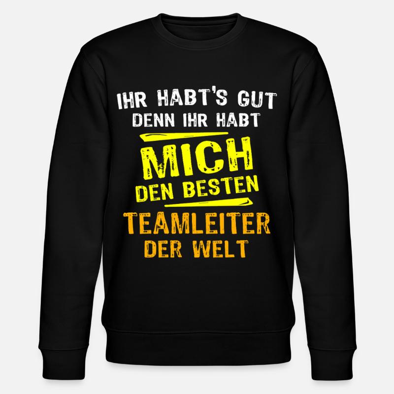 Teamleiter Geschenk - Stanley/Stella Unisex Bio-Sweatshirt CHANGER  - Schwarz