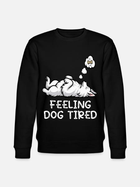 Feeling Dog Tired White Shepherd Dog - Stanley/Stella CHANGER Unisex Organic Sweatshirt - black