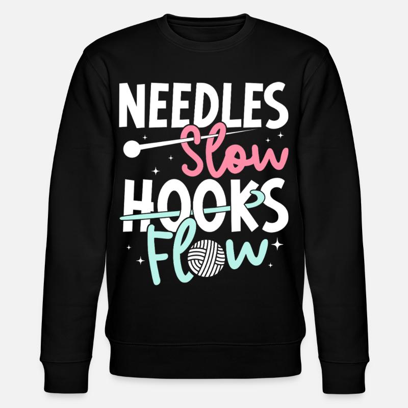 Crochet Hooks Flow Crocheter - Stanley/Stella CHANGER Unisex Organic Sweatshirt - black