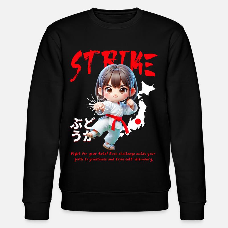 Chibi Karateheld Strike - Stanley/Stella Unisex Bio-Sweatshirt CHANGER  - Schwarz