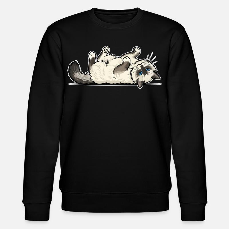 Grauer getigerter Katzen-Jäger-Jäger-Porträt - Stanley/Stella Unisex Bio-Sweatshirt CHANGER  - Schwarz