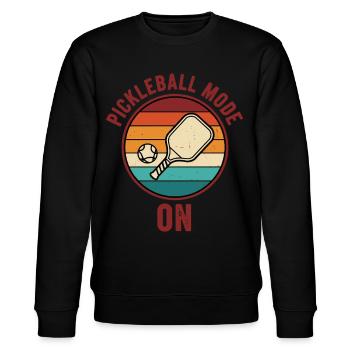 Pickleball Mode On Funny Player Pickle Ball Play - Stanley/Stella CHANGER Unisex Organic Sweatshirt - black - Front - Nik (191cm) & Marisol (170cm)
