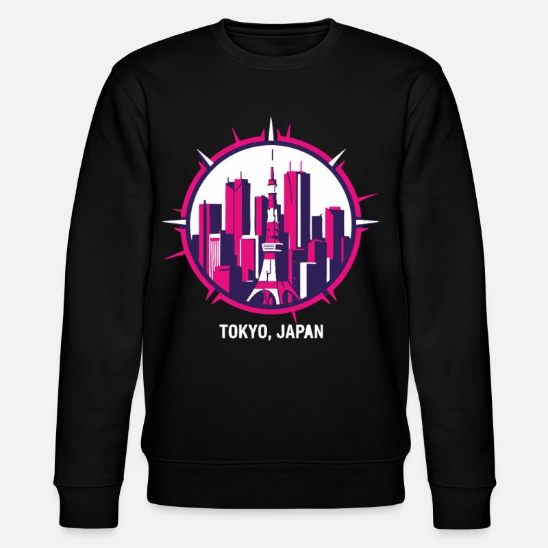 Tokyo Japan Skyline Kompass - Stanley/Stella Unisex Bio-Sweatshirt CHANGER  - Schwarz