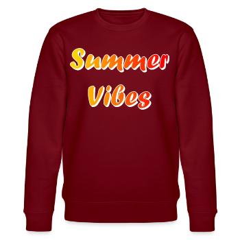 Sommerliche Vibes - Stanley/Stella Unisex Bio-Sweatshirt CHANGER  - Burgunderrot - Vorne - Nik (191cm) & Marisol (170cm)