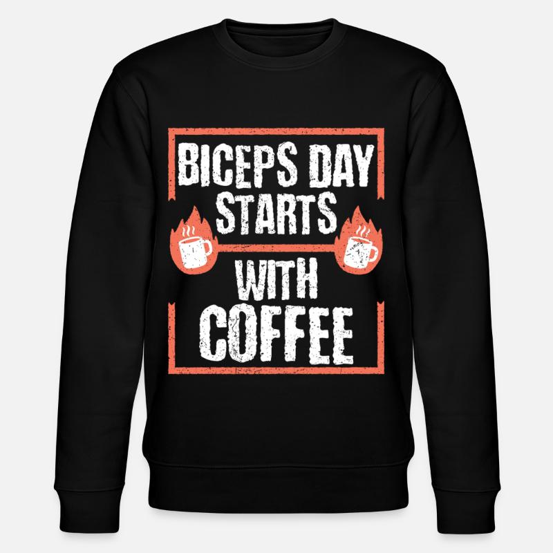 Biceps Bicep Training Bodybuilder Gym - Stanley/Stella CHANGER Unisex Organic Sweatshirt - black