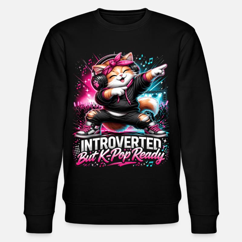 Introverted But K Pop Ready - Stanley/Stella CHANGER Unisex Organic Sweatshirt - black