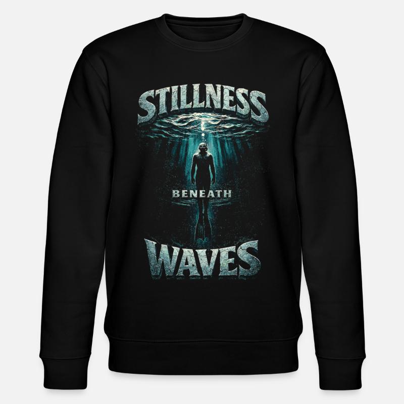 Apnoetauchen Freitauchen Stillness Beneath Waves - Stanley/Stella Unisex Bio-Sweatshirt CHANGER  - Schwarz
