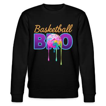 Basketball Bro Bruder - Stanley/Stella Unisex Bio-Sweatshirt CHANGER  - Schwarz - Vorne - Nik (191cm) & Marisol (170cm)