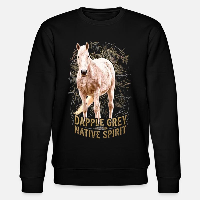 Dapple Grey Native Spirit Pferd Illustration - Stanley/Stella Unisex Bio-Sweatshirt CHANGER  - Schwarz