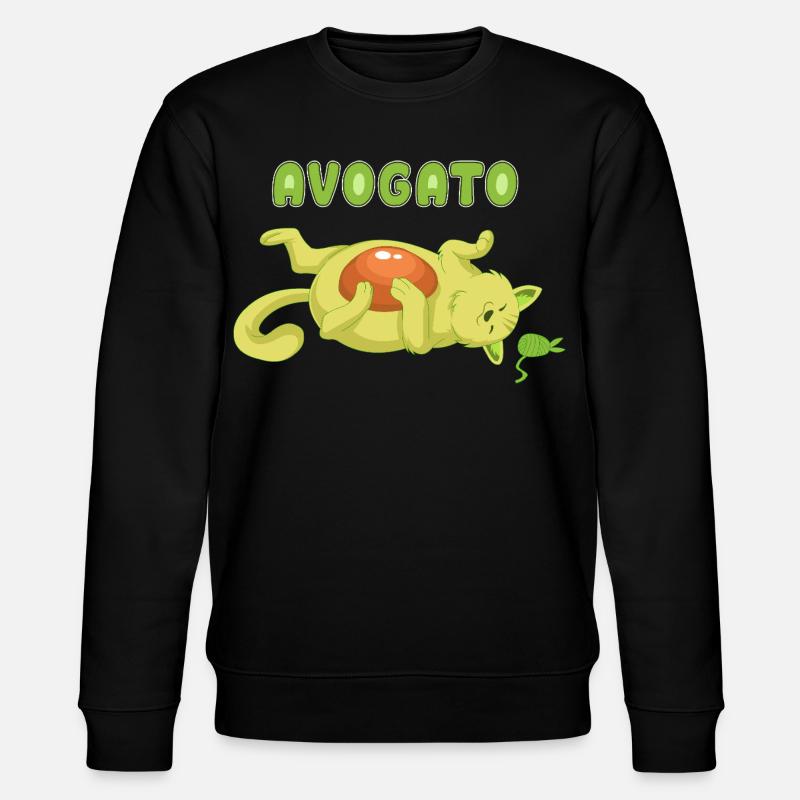 Avogato-Avocado-Katzenhemd - Stanley/Stella Unisex Bio-Sweatshirt CHANGER - Schwarz