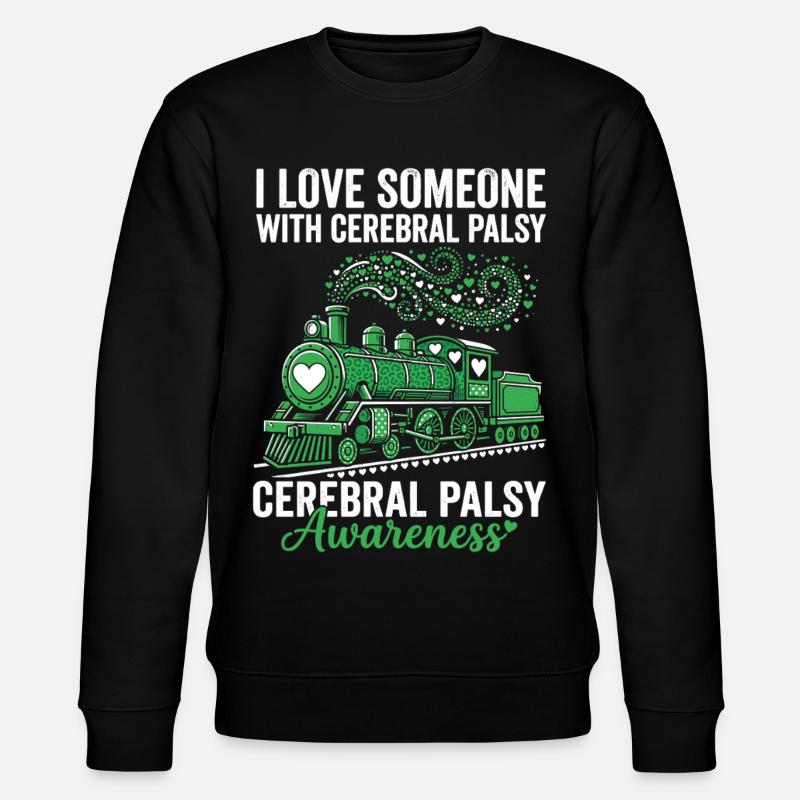 Love Cerebral Palsy Train Awareness - Stanley/Stella Unisex Bio-Sweatshirt CHANGER  - Schwarz